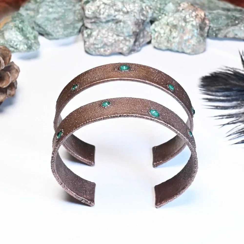 Emerald Swarovski Crystal Copper Cuff Bracelet